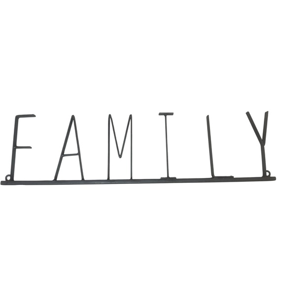 Black Metal FAMILY Wall Decor Sign – Modern Minimalist Home Accent - Picture 5 of 6